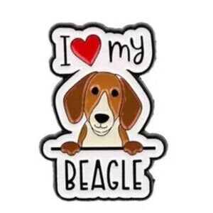 NEW! I Love My Beagle Enamel Pin Brooch Puppy Dog Cute
